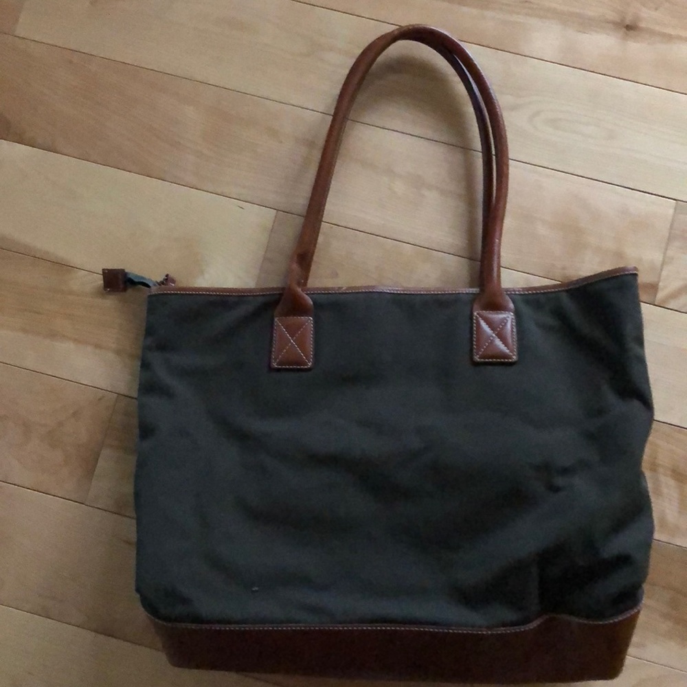Eddie Bauer Canvas Bag with Leather Trim